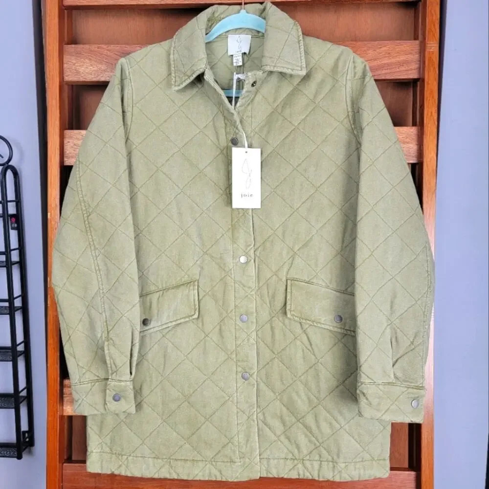 NWT Joie Sage Quilted Oversized Shacket, Sz XS - Picture 1 of 7